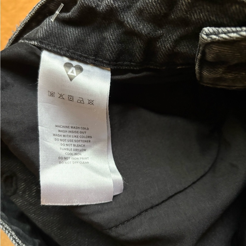 Aelfric Eden black skater high rise wide leg denim jeans size 26 2 - Picture 8 of 9